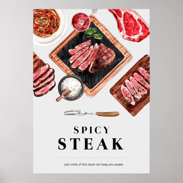 Steak Food Watercolor Poster (Vorne)