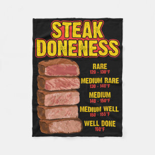 Steak-Garstufen-Tabelle Leitfaden BBQ Fleisch Chef Fleecedecke