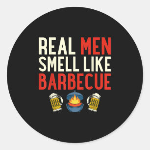 Steak Grilling Funny Grillen Koch Real Men riechen Runder Aufkleber