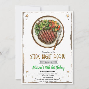 Steak Night BBQ-Party Einladung