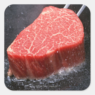 Steak Quadratischer Aufkleber