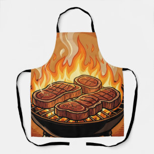 Steaks Grillen BBQ Flammen Schürze