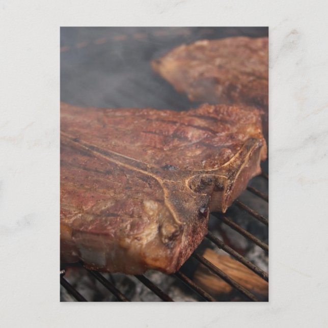 Steaks Grillgrillgrill Grillfleisch Postkarte (Vorderseite)