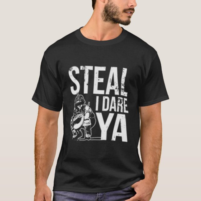 Steal I Dare Ya Softball Catcher Team Sport T-Shirt (Vorderseite)