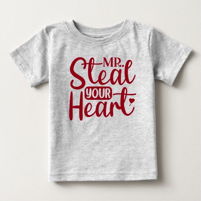 Steal Your Heart Valentinstag Baby Baby T-shirt (Vorderseite)