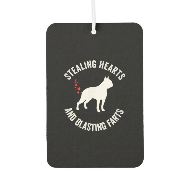 Stealing Heart and Blade Furzen Boston Terrier Autolufterfrischer (Vorderseite)