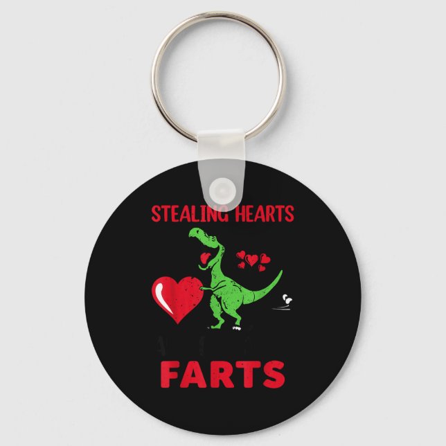 Stealing Hearts And Blasting Farts T Rex Cute Todd Schlüsselanhänger (Vorderseite)