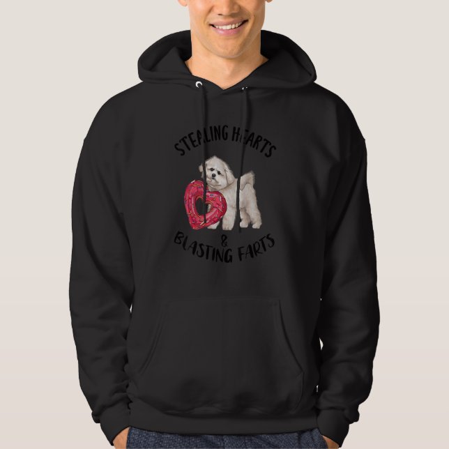 Stealing Hearts Blasting Farts Bichons Frise Valen Hoodie (Vorderseite)