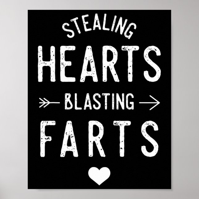 Stealing Hearts Blasting Farts Funny Valentine's D Poster (Vorne)