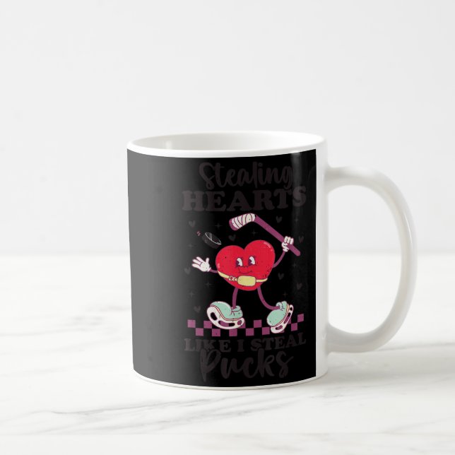 Stealing Hearts Like I Steal Pucks Funny Valentine Kaffeetasse (Rechts)