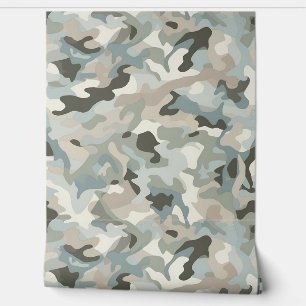 Stealth Blue Camouflage Wave Tapete