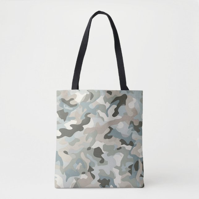 Stealth Blue Camouflage Wave Tasche (Vorderseite)