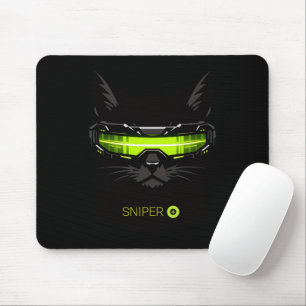 Stealth Sniper Cat Neon Grün Professionelle Maus P Mousepad