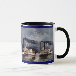 Steam Boat Racing on Mississippi River Tasse