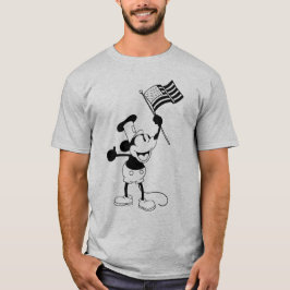 Steam Boat Willie American Flag T-Shirt