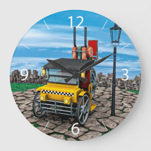 Steam Cab-Taxi Große Wanduhr