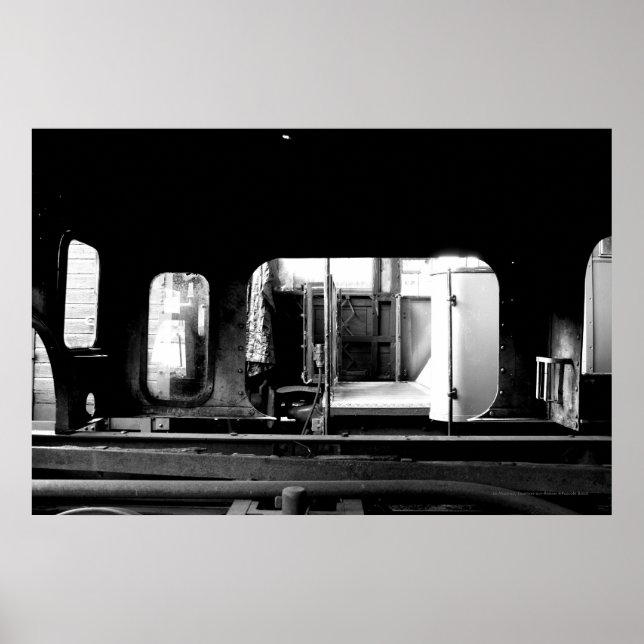 Steam Engine Repair Le Mastrou BlackWhite poster (Vorne)