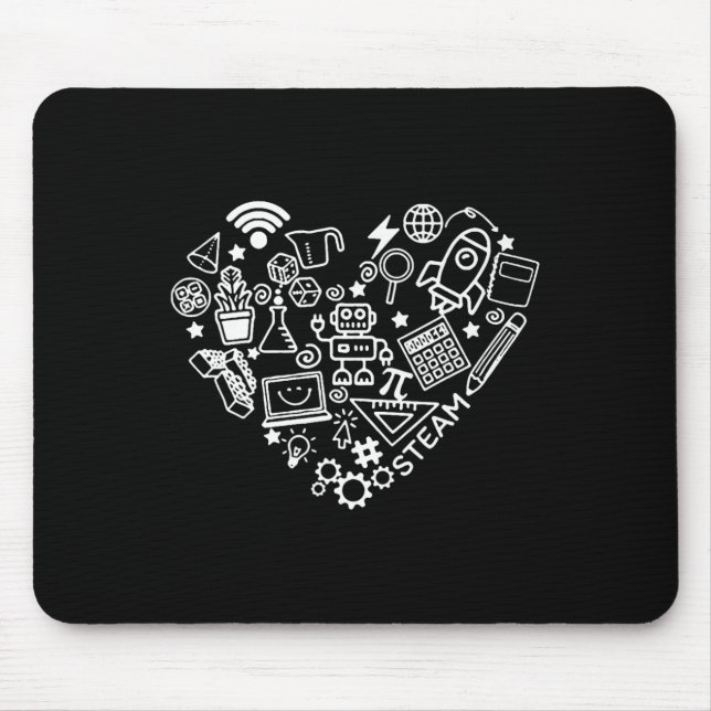 Steam Heart Shape Stem Teacher Science Lover Byck Mousepad (Vorne)