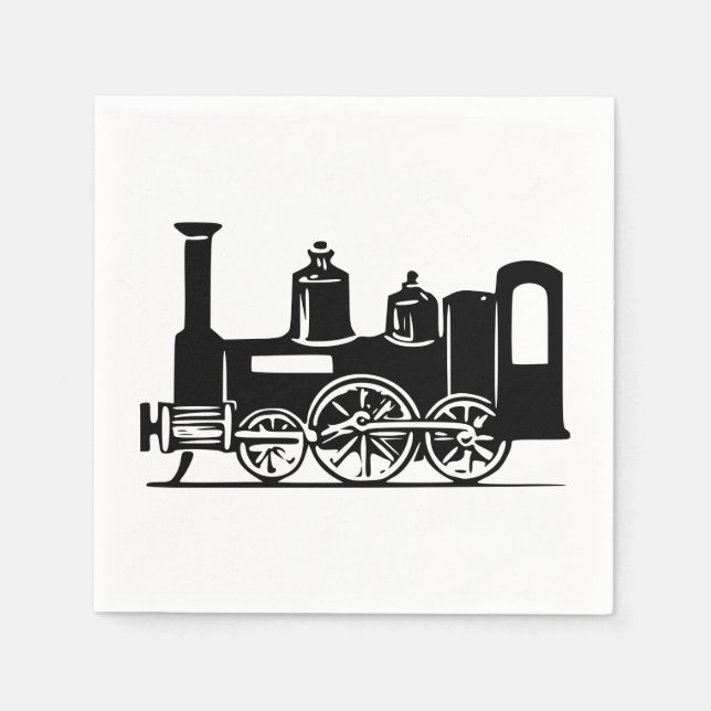 Steam Locomotive Paper Napkins Serviette (Vorderseite)