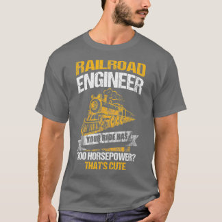 Steam Locomotive Railroad Engineer Retro Vintage T-Shirt