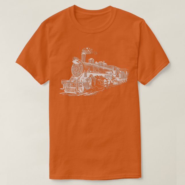 Steam Locomotive Retro Railroad Mode 1 T-Shirt (Design vorne)