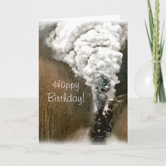 Steam Motor Train Birthday Karte (Vorderseite)