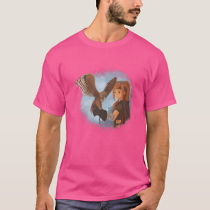 Steam Punk Girl Falconer Bird of Prey Animals Stea T-Shirt