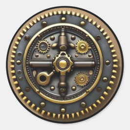 Steam Punk Steampunk Gear #4 Runder Aufkleber