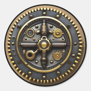Steam Punk Steampunk Gear #4 Runder Aufkleber