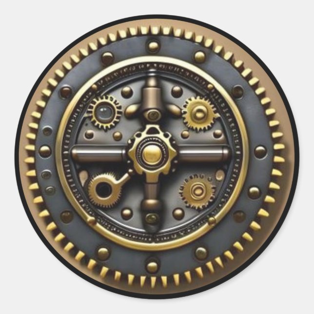 Steam Punk Steampunk Gear #4 Runder Aufkleber (Vorderseite)