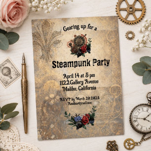 Steam Punk Themed Party Einladung