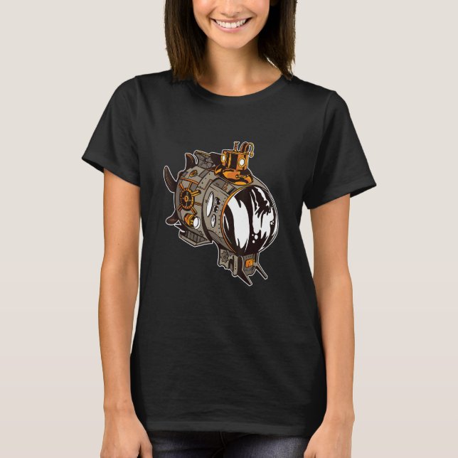 Steam Punk U-Boot-Schiff Steampunk T-Shirt (Vorderseite)