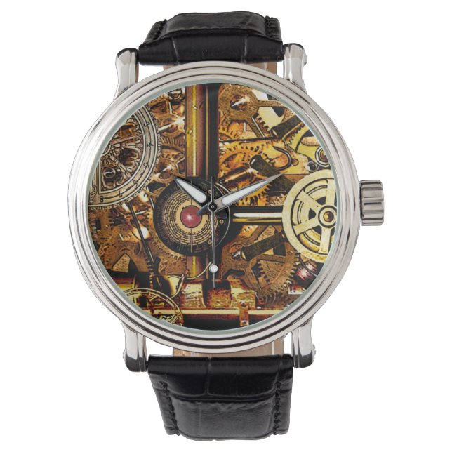 Steam Punk Uhrwerk Gears Armbanduhr (Vorderseite)
