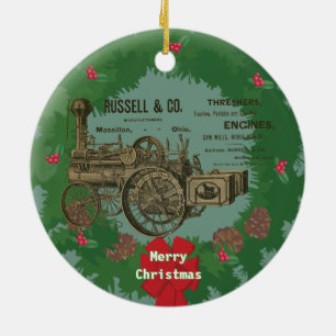 Steam Traction Motor 1889 Russell und Company Keramik Ornament