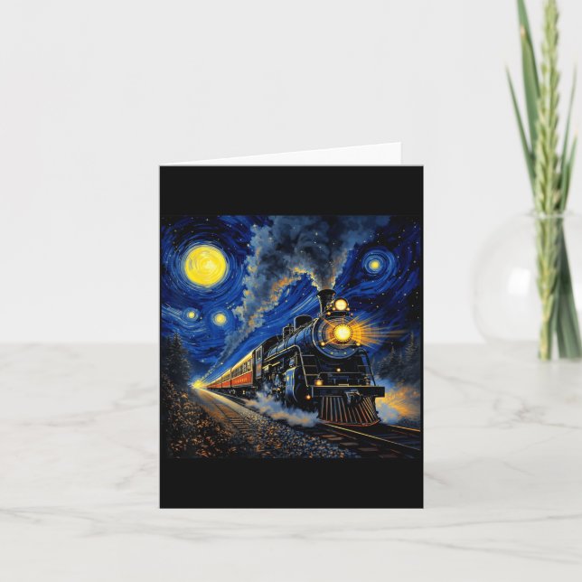 Steam Train Graphic For Men Boys Locomotive  Karte (Vorderseite)