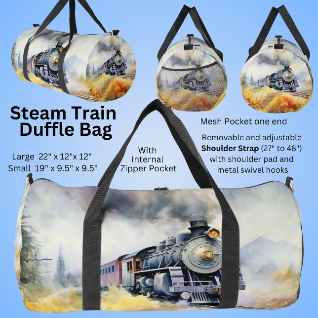 Steam Train Painting Duffle Bag (Von Creator hochgeladen)