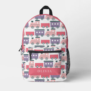 Steam Train Pattern Pink & Lila Girl Bedruckter Rucksack