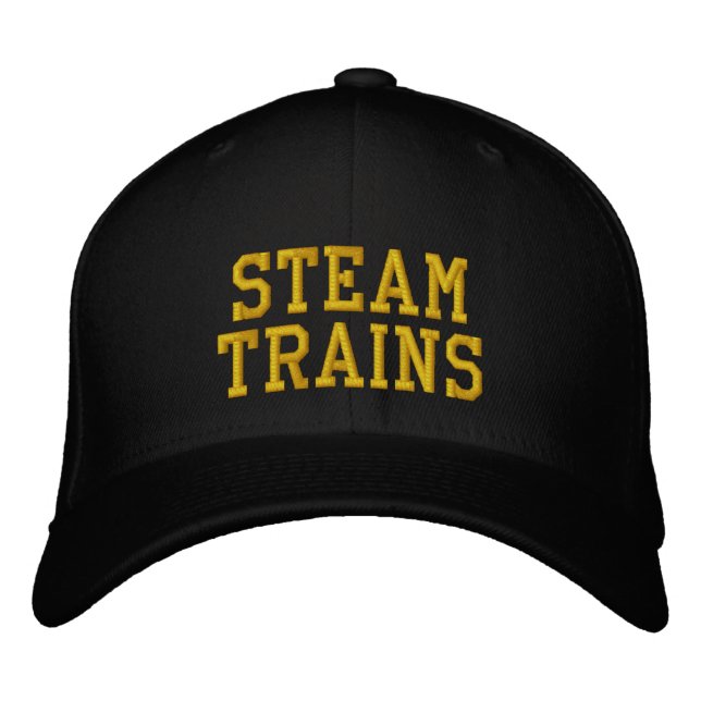 STEAM TRAINS UK BESTICKTE BASEBALLKAPPE (Vorderseite)