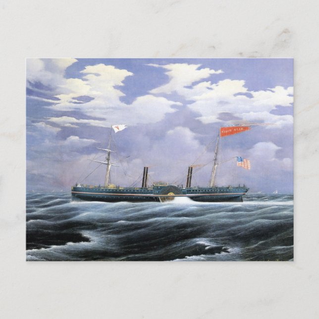 Steam Yacht North Star 1852 Postkarte (Vorderseite)