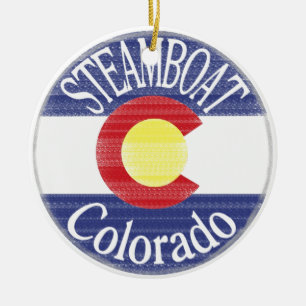 Steamboat-Colorado-Kreisflagge Keramikornament