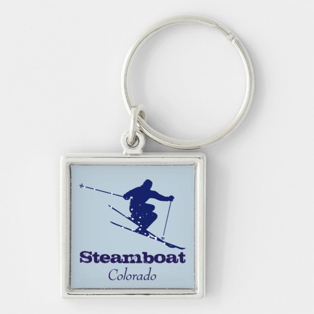 Steamboat-Colorado-Skifahrer Schlüsselanhänger (Vorne)