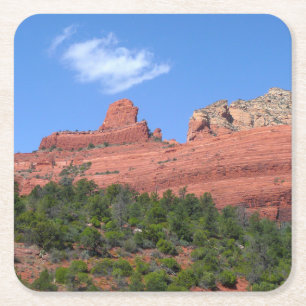 Steamboat Rock in Sedona Arizona Fotografie Rechteckiger Pappuntersetzer