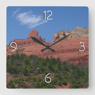 Steamboat Rock in Sedona Quadratische Wanduhr