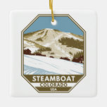 Steamboat Skigebiet Winter Colorado Keramikornament<br><div class="desc">Steamboat Winterkunst-Design zeigt die Winterlandschaft.</div>