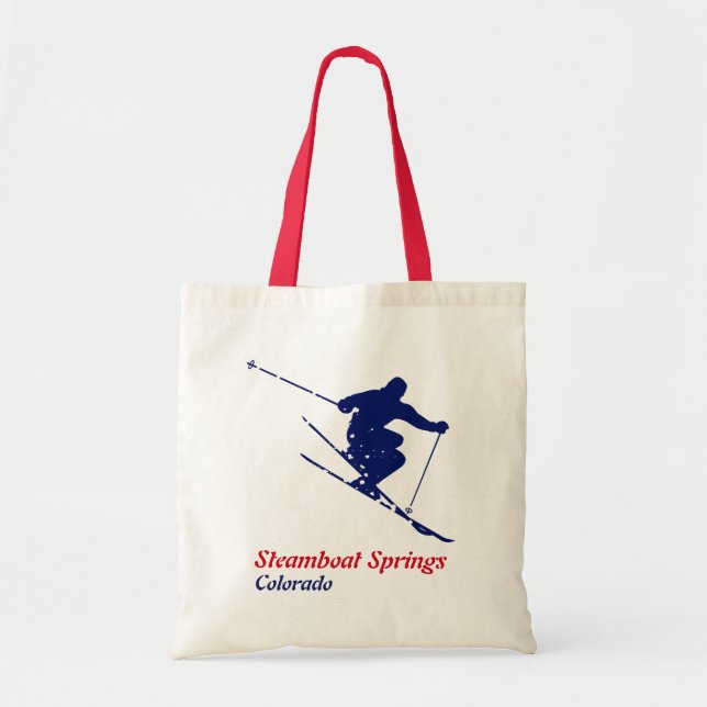 Steamboat Springs Blue Snow Skier Tragetasche (Vorne)