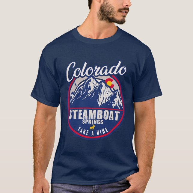 Steamboat Springs Colorado Camping Wandern T-Shirt (Vorderseite)