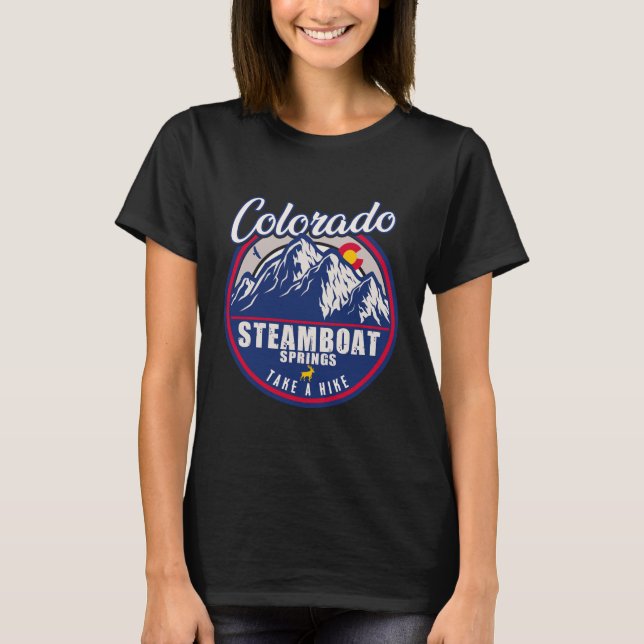 Steamboat Springs Colorado Camping Wandern T-Shirt (Vorderseite)