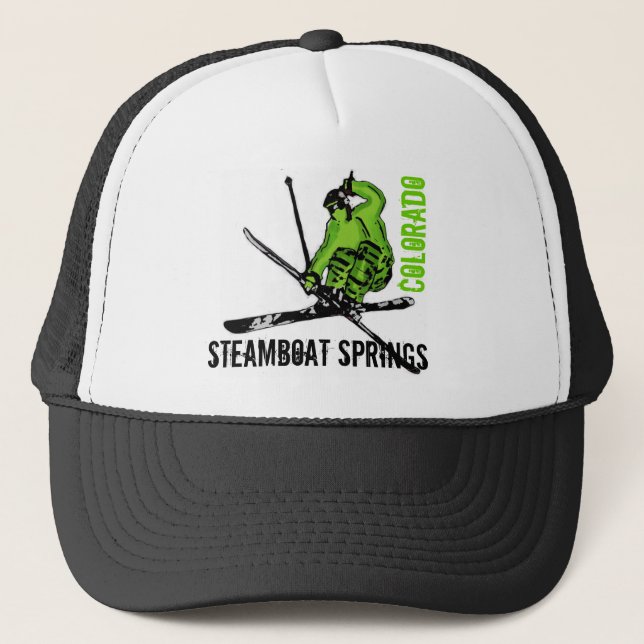 Steamboat Springs Colorado, grüner Ski Truckerkappe (Vorderseite)