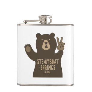 Steamboat Springs Colorado Peace Bear Flachmann
