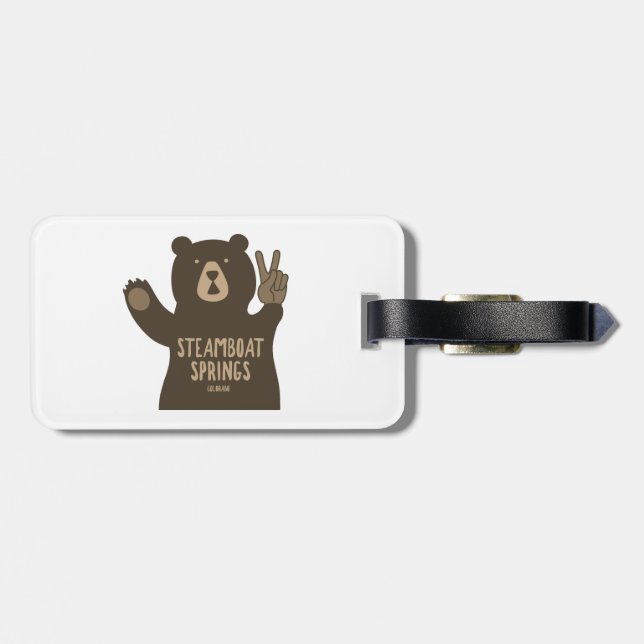 Steamboat Springs Colorado Peace Bear Gepäckanhänger (Rückseite horizontal)